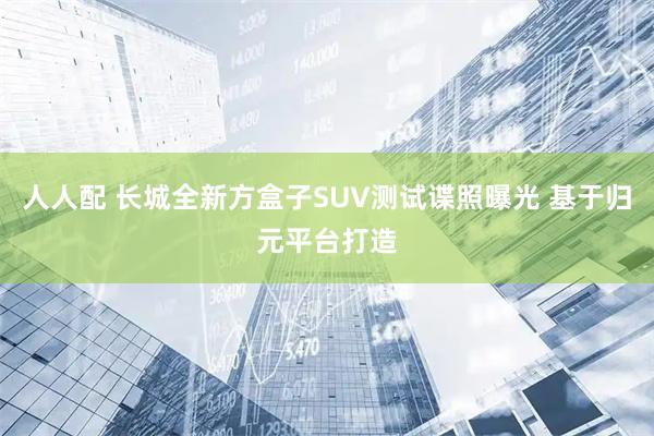 人人配 长城全新方盒子SUV测试谍照曝光 基于归元平台打造